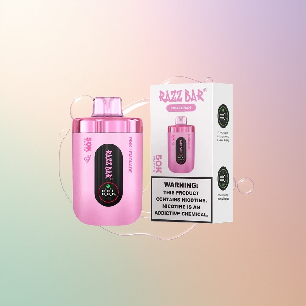 Razz Bar 50K Puffs Pink Lemonade 10 Ohm Mesh 650mAh Type-C 2