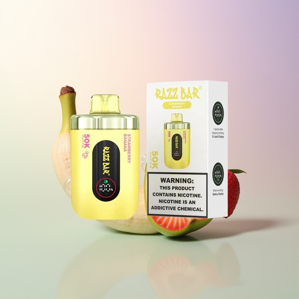 Razz Bar 50K Strawberry Banana 10 Ohm Mesh 650mAh Type-C 2 Nicotine