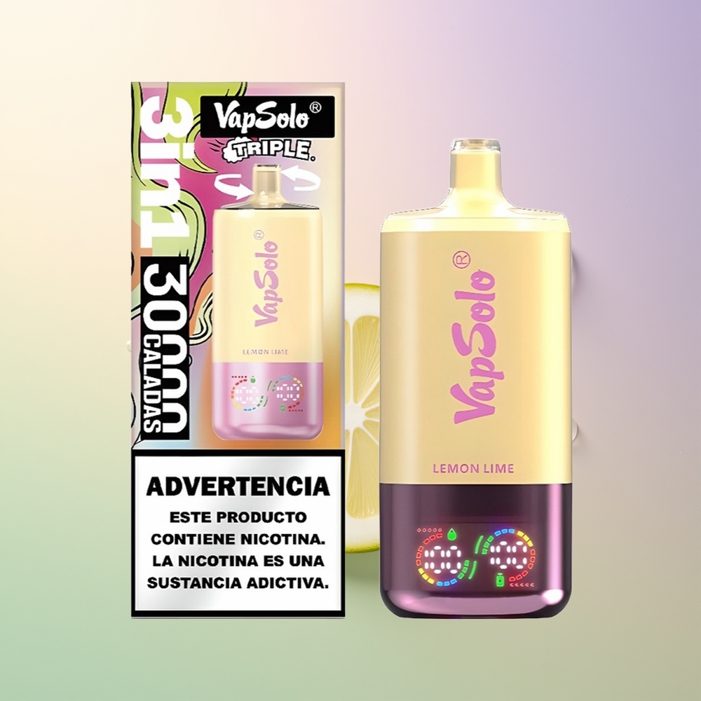 VapSolo Triple 30000 Puffs Lemon Lime 40ml 3-Tank Type-C