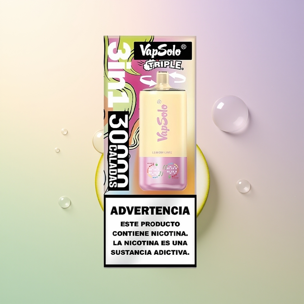 VapSolo Triple 30000 Puffs Lemon Lime 40ml 3-Tank Type-C