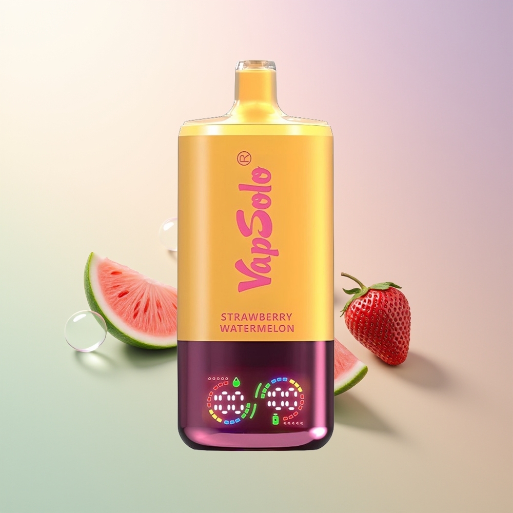 VapSolo Triple 30000 Puffs Strawberry Watermelon  Lemon Peach 40ml 3-Tank Type-C