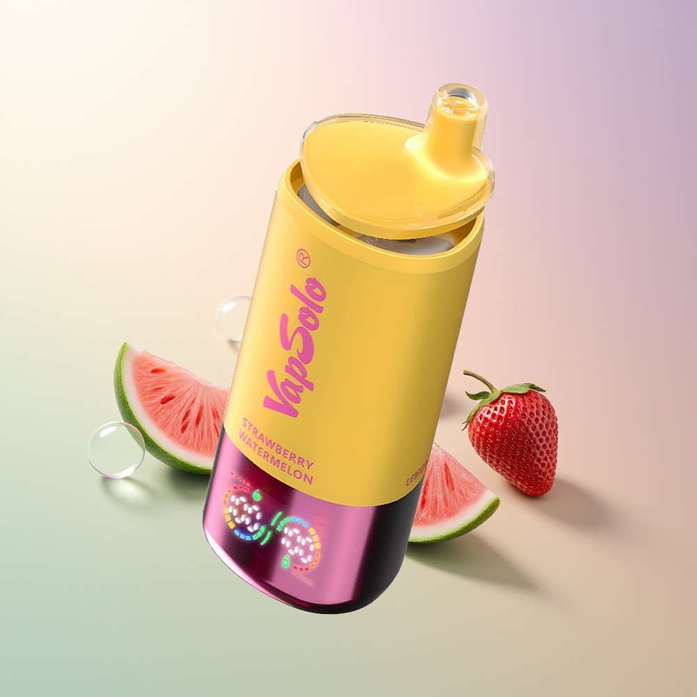 VapSolo Triple 30000 Puffs Strawberry Watermelon  Lemon Peach 40ml 3-Tank Type-C