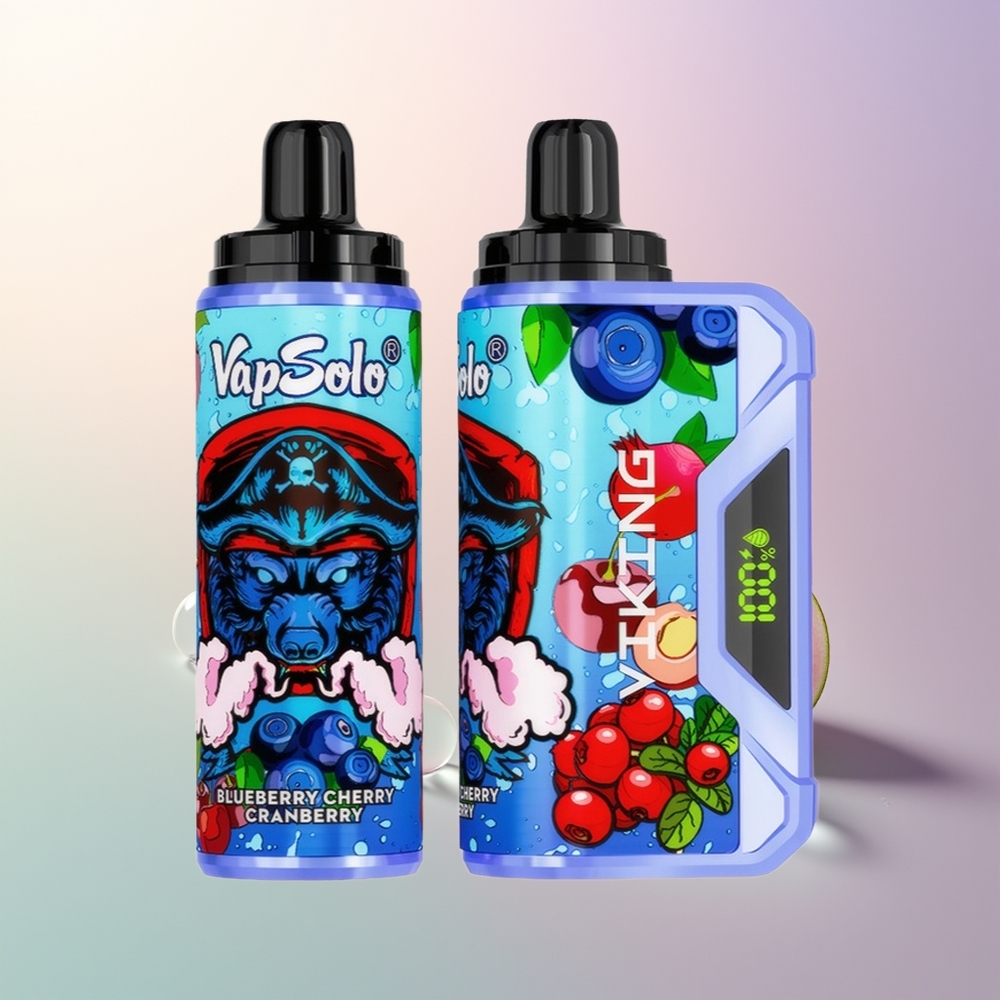 VapSolo VIKING 12000 Puffs Blueberry Cherry Cranberry 22ml Type-C LED Display