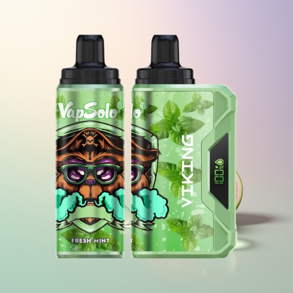 VapSolo VIKING 12000 Puffs Fresh Mint 22ml Type-C LED Display 20/50mg