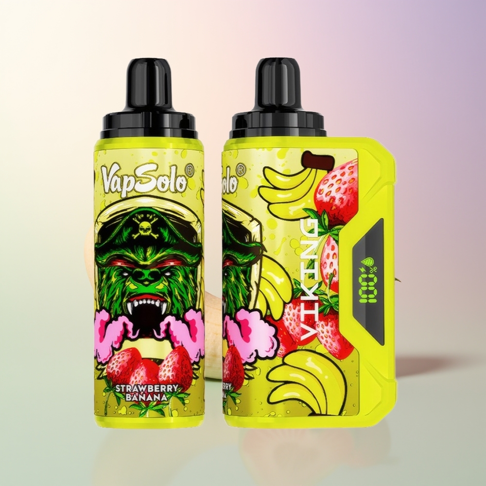 VapSolo VIKING 12000 Puffs Strawberry Banana 22ml Type-C LED Display