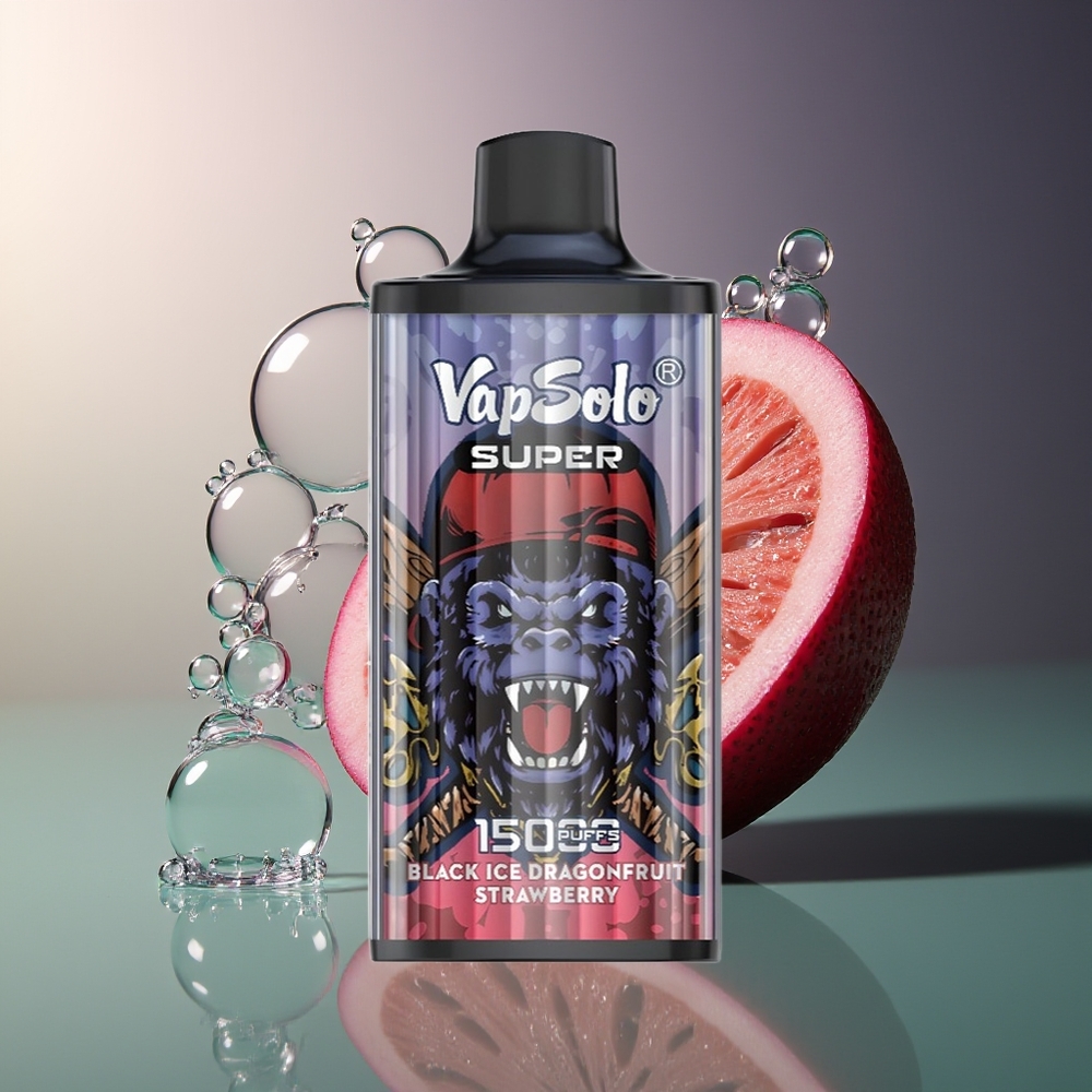 Vapsolo Super 15000 Puffs Black Ice Dragonfruit Strawberry 40ml 850mAh Type-C