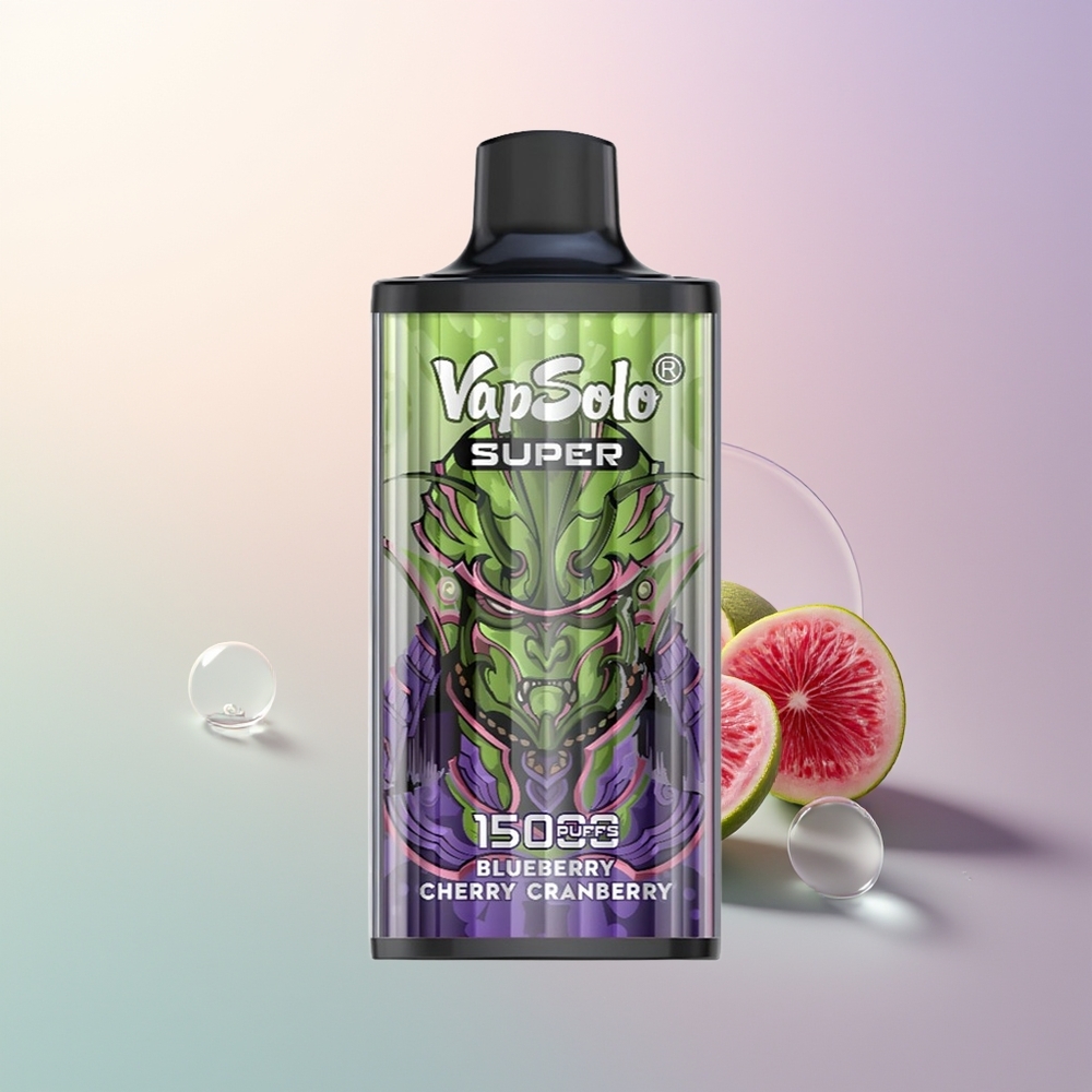 Vapsolo Super 15000 Puffs Blueberry Cherry Cranberry 40ml 850mAh Mesh Coil Type-C