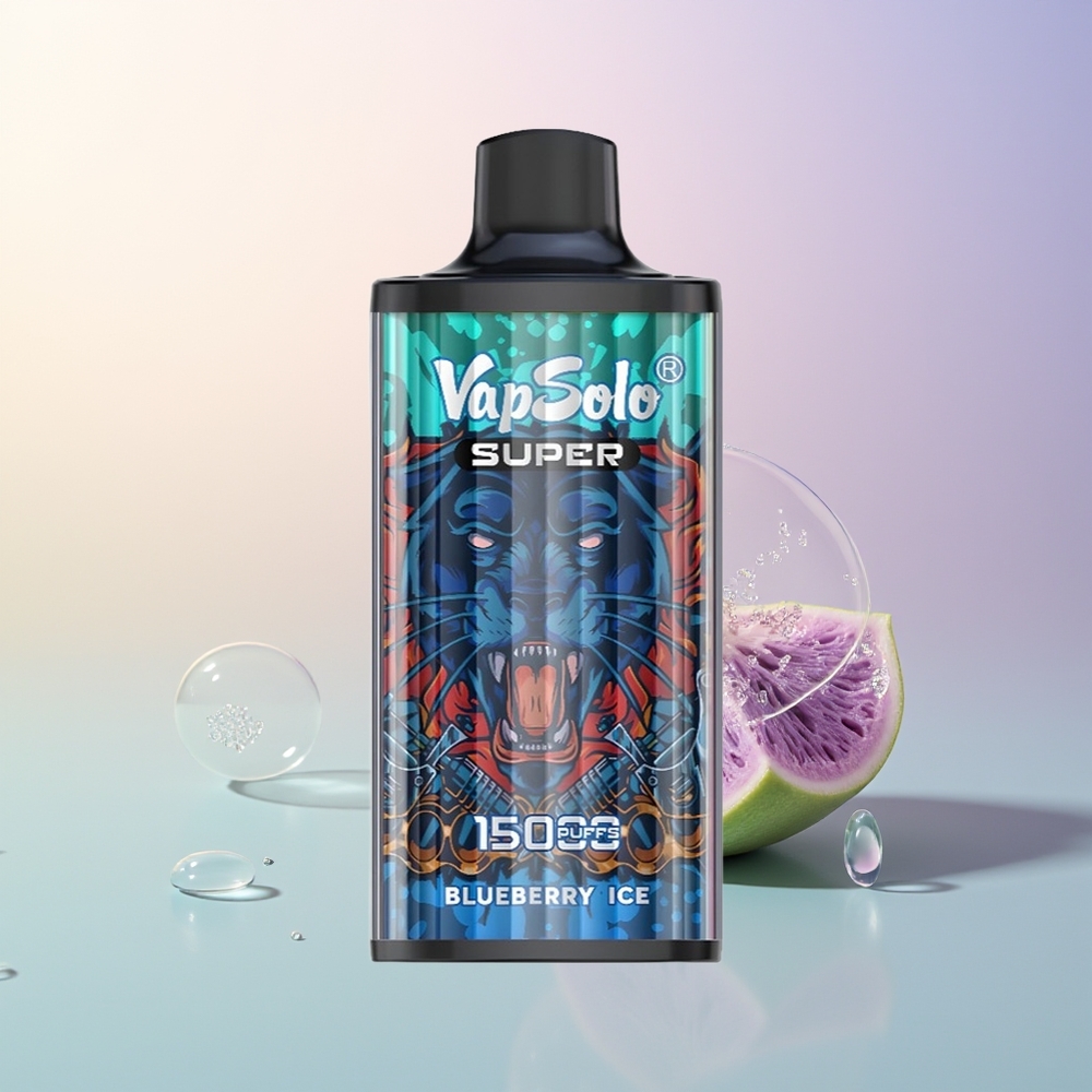 Vapsolo Super 15000 Puffs Blueberry Ice 40ml 850mAh Mesh Coil Type-C Disposable Vape