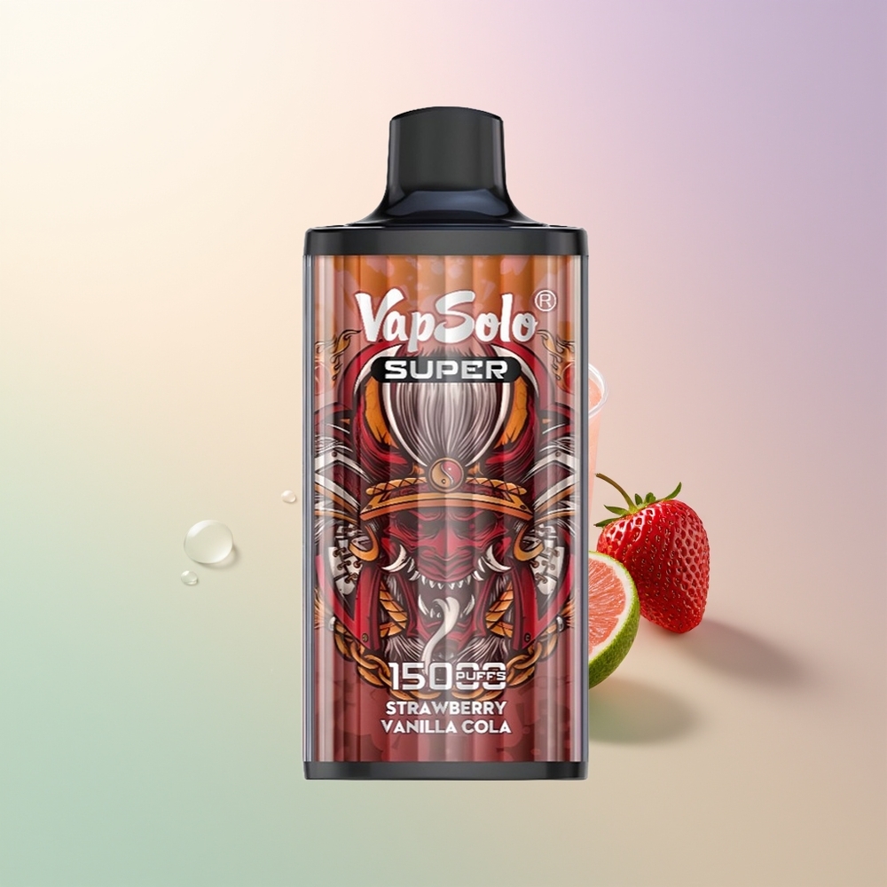 Vapsolo Super 15000 Puffs Strawberry Vanilla Cola 40ml 850mah Mesh Coil Type-C
