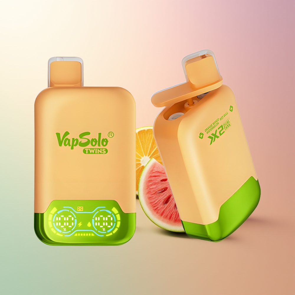 Vapsolo Twins 20000 Puffs 40ml Double Tank Orange Mango Watermelon  Red Bull Type-C