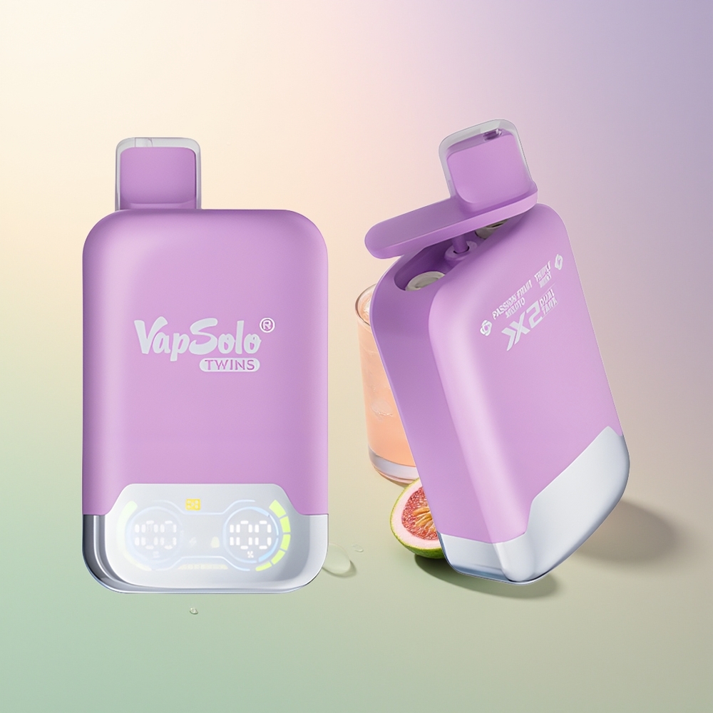Vapsolo Twins 20000 Puffs 40ml Dual Tank Passion Fruit Mojito  Triple Mint Type-C Rechargeable