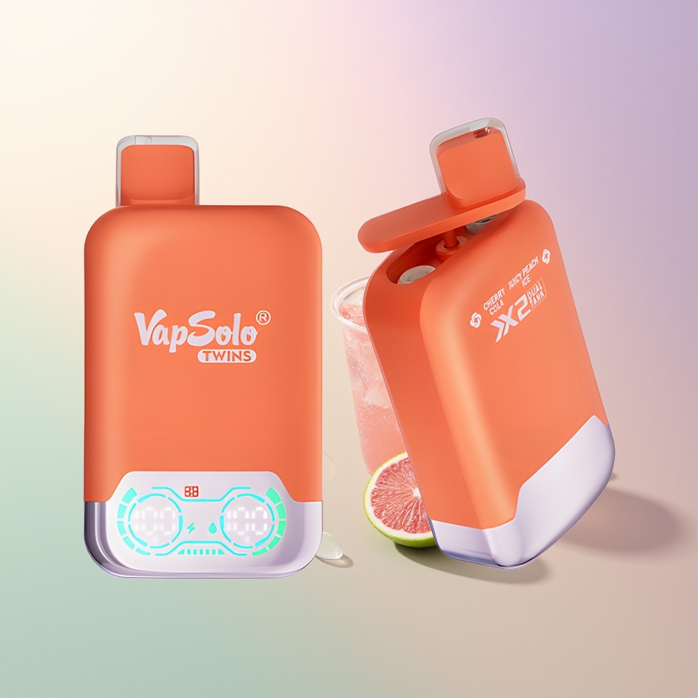 Vapsolo Twins 20000 Puffs Cherry Cola  Juicy Peach Ice 40ml 2-Tank Type-C