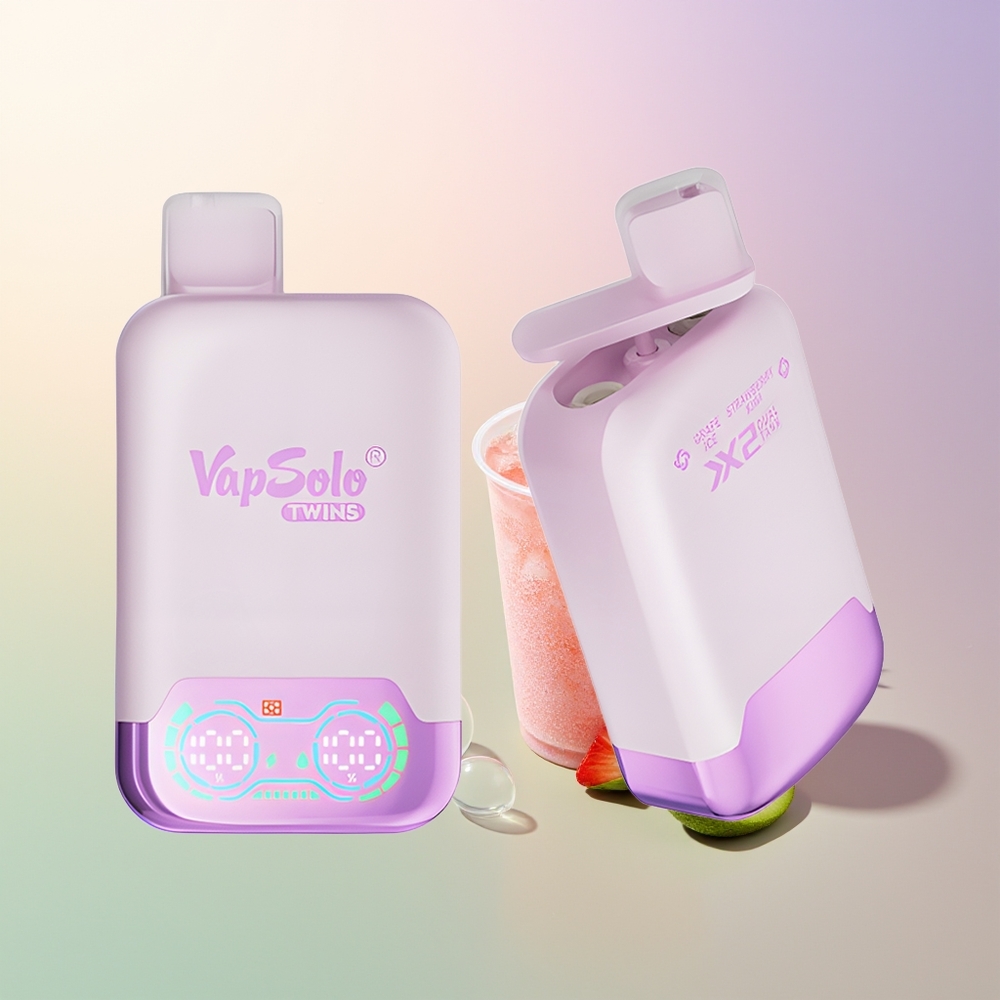 Vapsolo Twins 20000 Puffs Grape Ice  Strawberry Kiwi 40ml 2-Tank Type-C