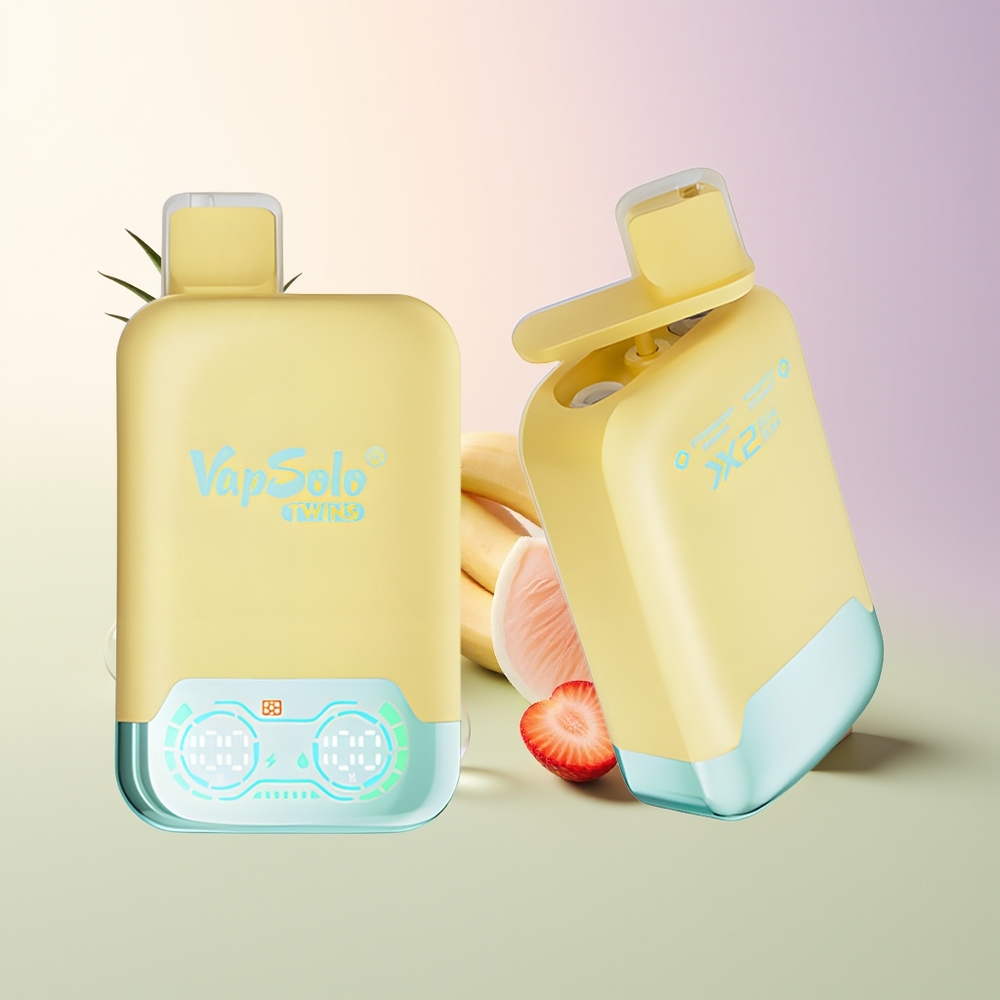 Vapsolo Twins 20000 Puffs Pineapple Coconut  Strawberry Banana 40ml Dual Tank Type-C