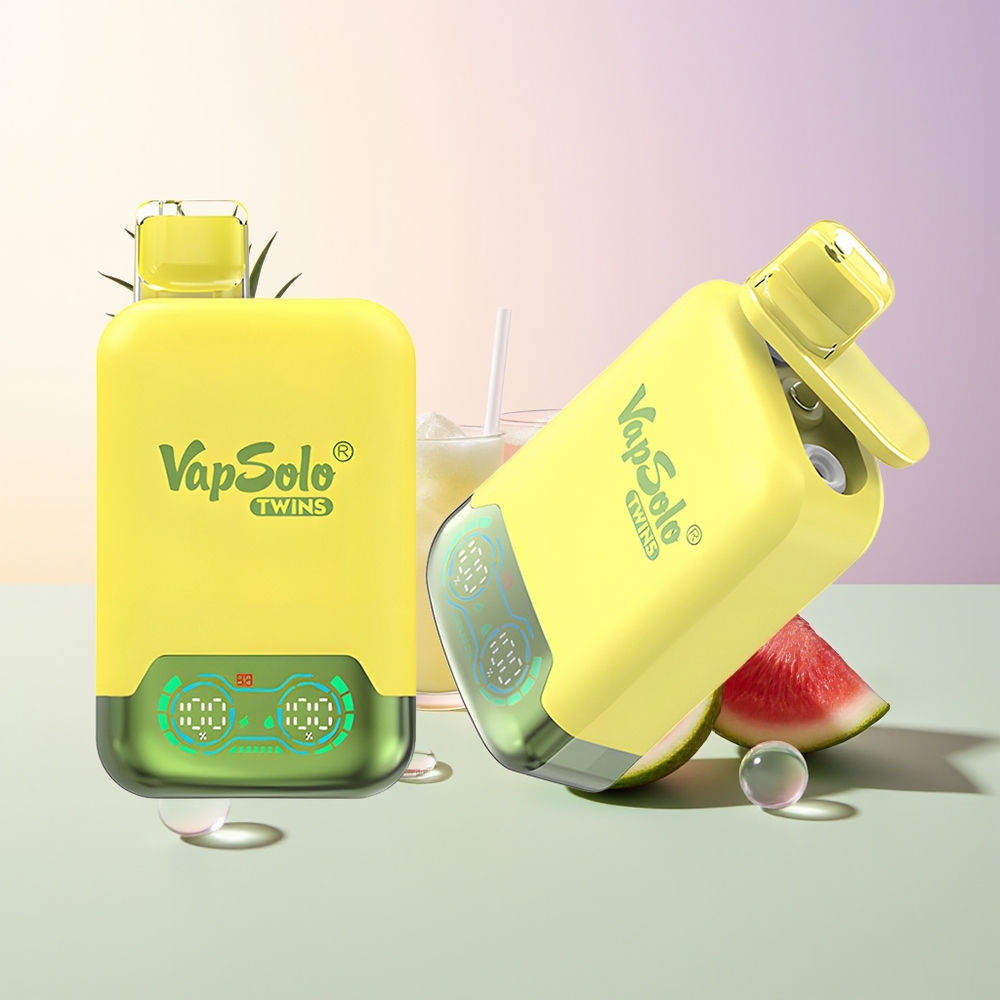 Vapsolo Twins 20000 Puffs Pineapple Coconut  Watermelon Ice Dual Tank Type-C 40ml