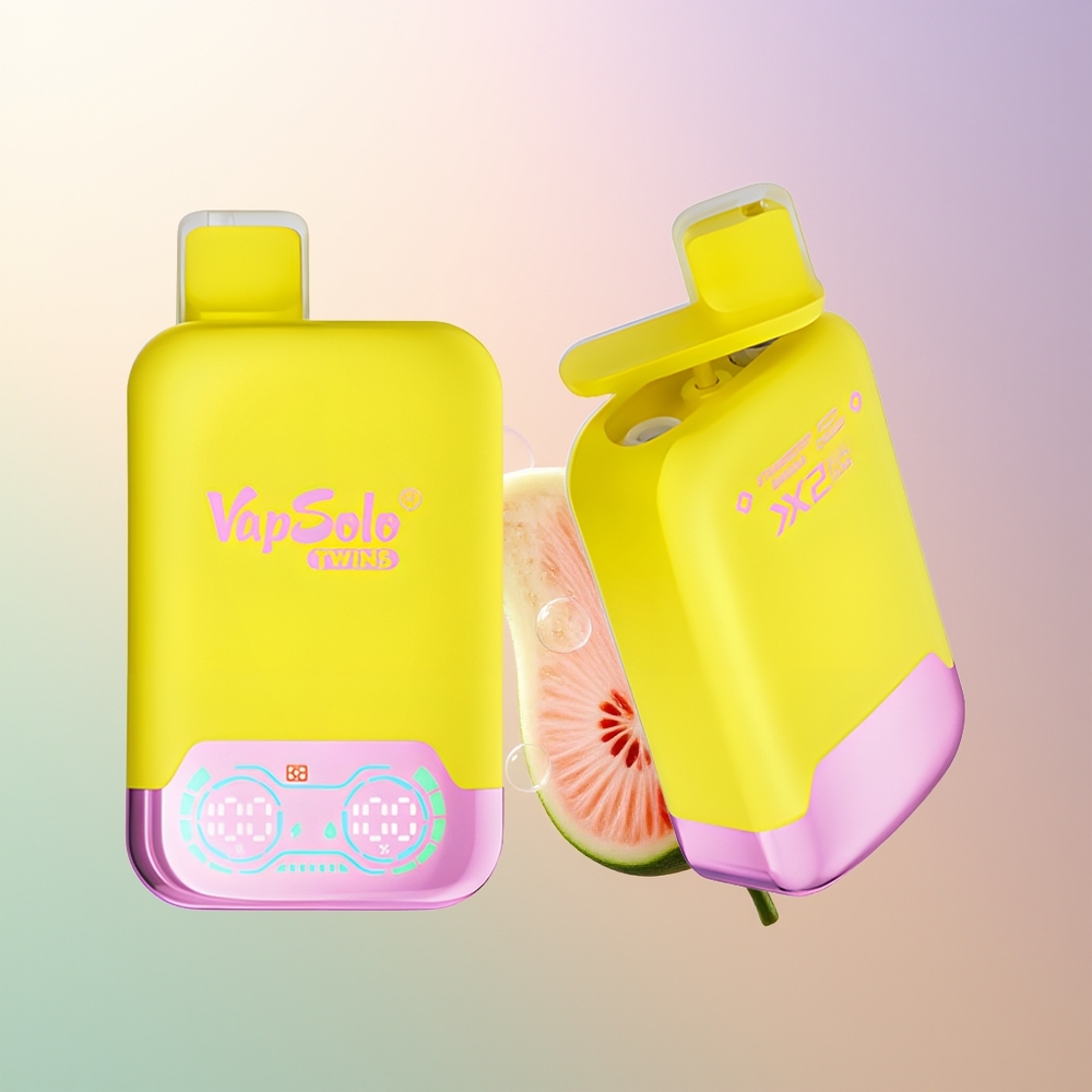 Vapsolo Twins 20000 Puffs Strawberry Banana  Fizzy Cherry 40ml Dual Tank Type-C
