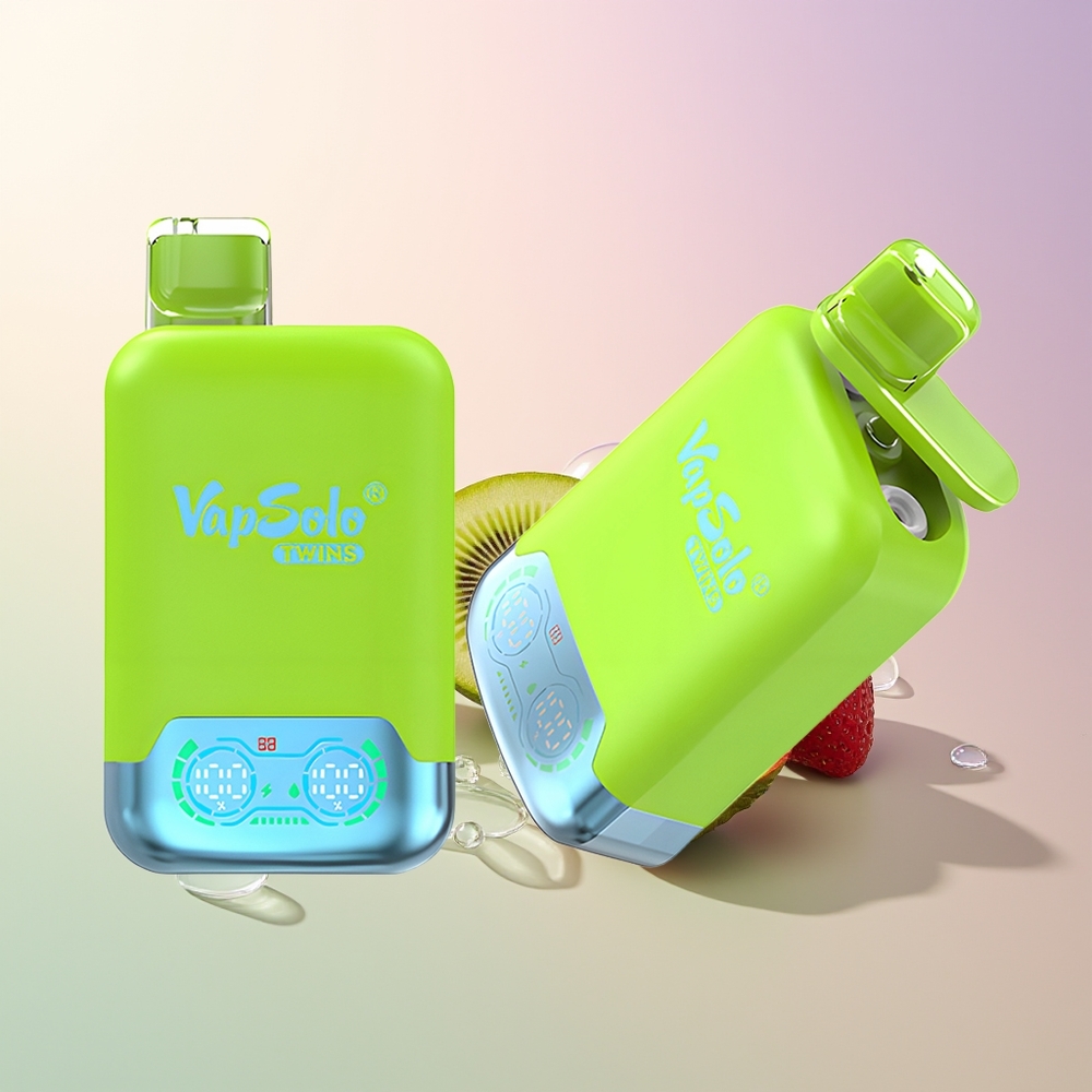 Vapsolo Twins 20000 Puffs Strawberry Kiwi  Strawberry Raspberry Cherry Ice Type-C Dual Tank 40ml 20mg/50mg