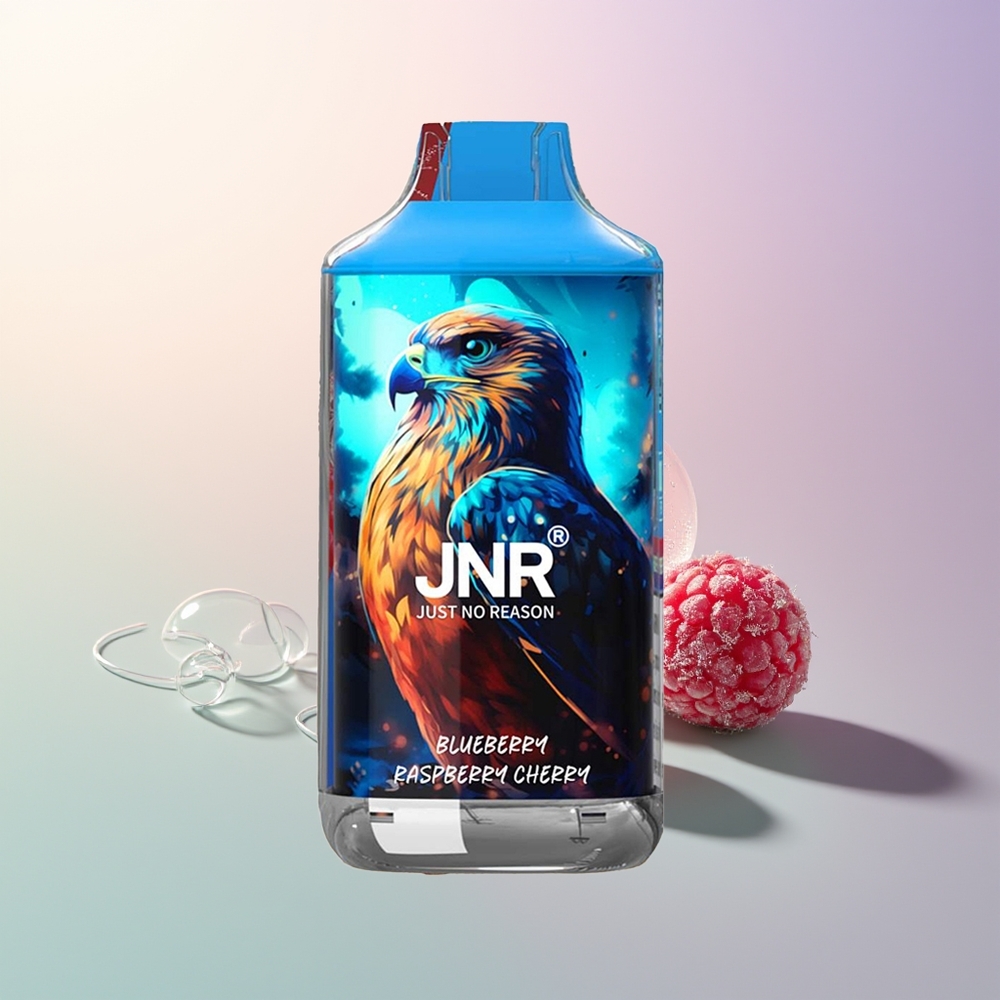 JNR Falcon 16000 Puffs Blueberry Raspberry Cherry 850mAh 22ml Dual Mesh Coil Type C Lightning Smart LED Display 0% 2%