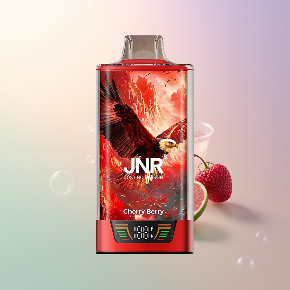 JNR Falcon Pro 28000 28000 Puffs Cherry Berry Smart Display Dual Mesh Coil