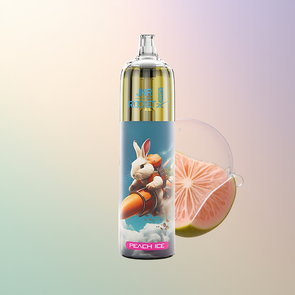 JNR Rocket-X 12400 Puffs Peach Ice Adjustable Airflow RGB 1.2ohm Mesh 850mAh 25ml Type-C